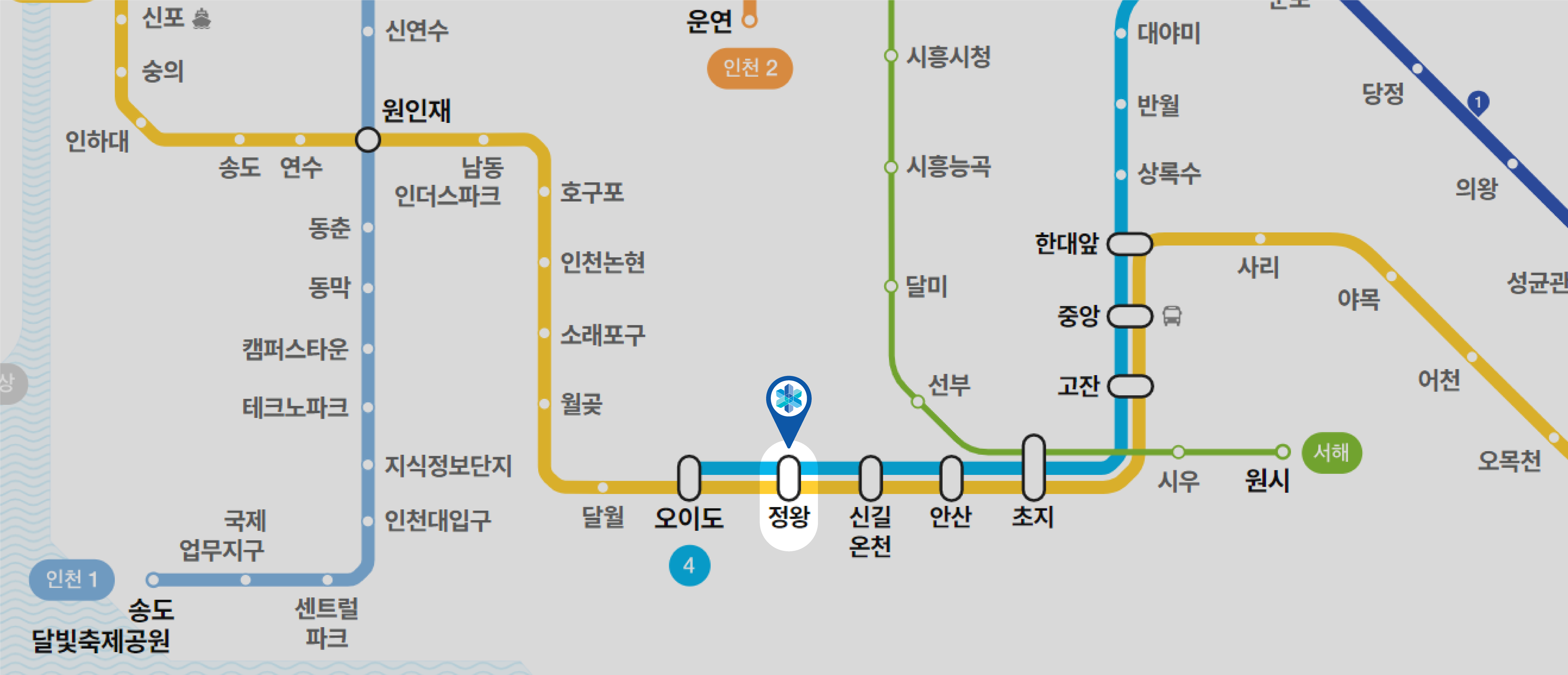 지하철 4호선 또는 수인분당선 정왕역 하차